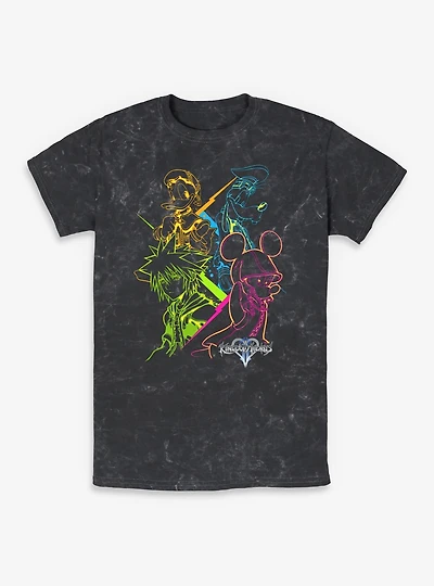 Disney Kingdom Hearts Main Party Mineral Wash T-Shirt