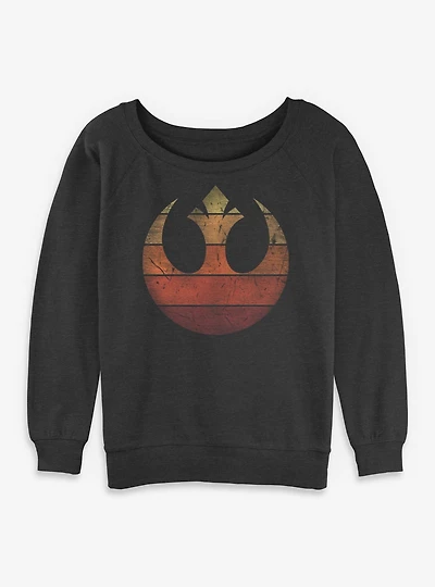 Star Wars Rebel Retro Gradient Womens Slouchy Sweatshirt