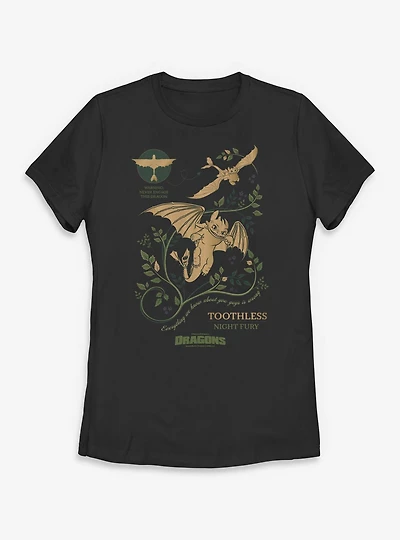 How To Train Your Dragon Toothless Warning Womens T-Shirt