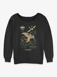 How To Train Your Dragon Toothless Warning Womens Slouchy Sweatshirt