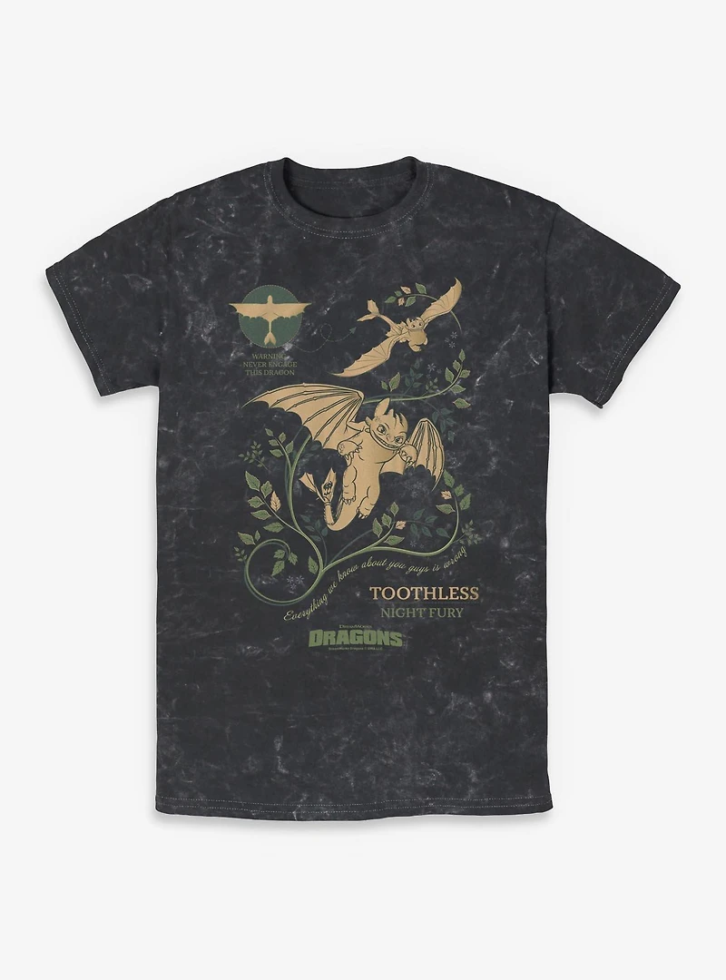 How To Train Your Dragon Toothless Warning Mineral Wash T-Shirt