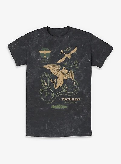 How To Train Your Dragon Toothless Warning Mineral Wash T-Shirt