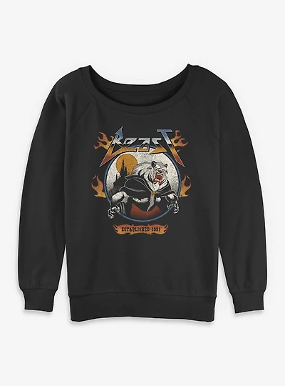 Disney Beauty and the Beast Flame Womens Slouchy Sweatshirt