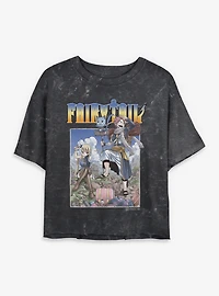 Fairy Tail On A Mission Womens Mineral Wash Crop T-Shirt