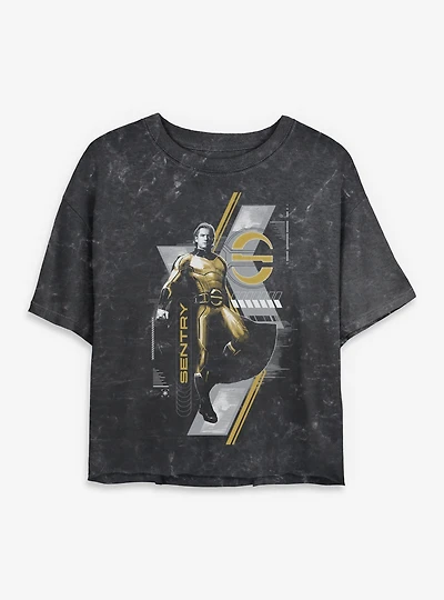 Marvel Thunderbolts* Sentry Womens Mineral Wash Crop T-Shirt