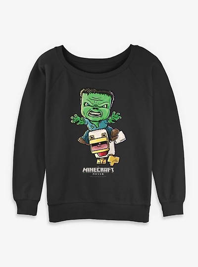 A Minecraft Movie Chicken Jockey Womens Slouchy Sweatshirt