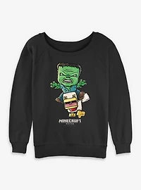 A Minecraft Movie Chicken Jockey Womens Slouchy Sweatshirt