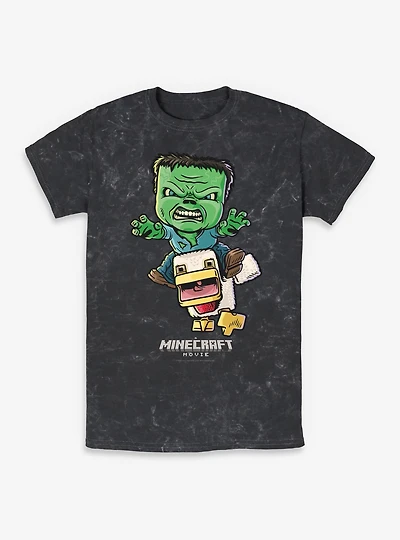A Minecraft Movie Chicken Jockey Mineral Wash T-Shirt