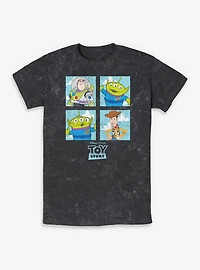 Disney Pixar Toy Story Buzz Woody Alien Panels Mineral Wash T-Shirt