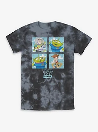Disney Pixar Toy Story Buzz Woody Alien Panels Tie-Dye T-Shirt