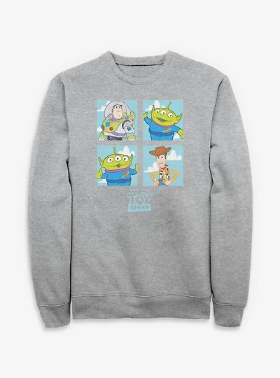 Disney Pixar Toy Story Buzz Woody Alien Panels Sweatshirt