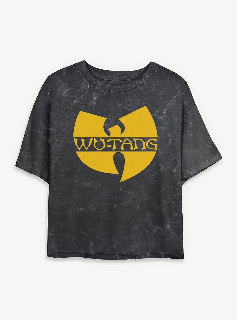 Wu-Tang Logo  Mineral Wash Womens Crop T-Shirt