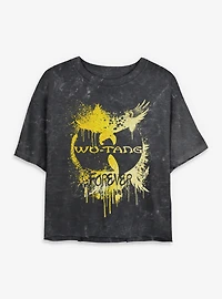 Wu-Tang Forever Splatter Mineral Wash Womens Crop T-Shirt