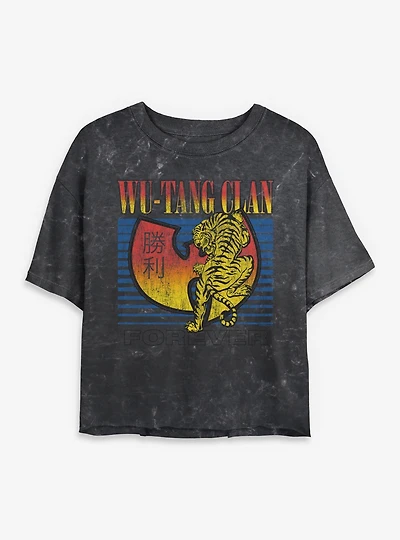 Wu-Tang Forever Tiger Mineral Wash Womens Crop T-Shirt
