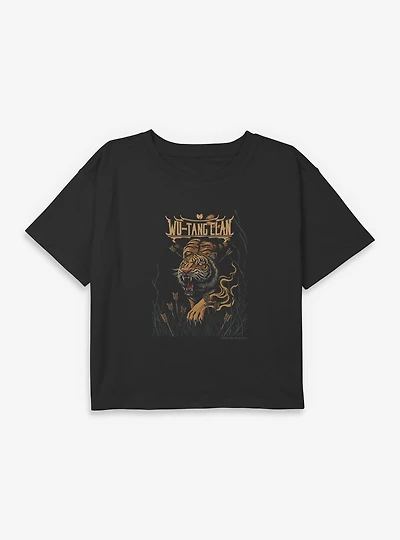 Wu-Tang Tiger And Arrows  Youth Girls Boxy Crop T-Shirt