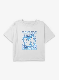 Wu-Tang Forever Blue Fire Youth Girls Boxy Crop T-Shirt