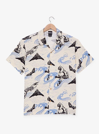 Godzilla Characters Allover Print Woven Button-Up - BoxLunch Exclusive