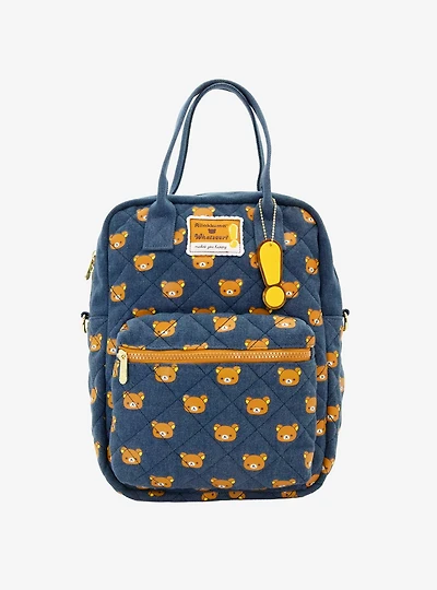 Whatever! Makes You Happy x Rilakkuma Allover Print Denim Reversible Convertible Bag