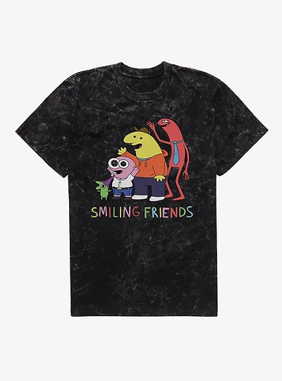 Smiling Friends Waving Mineral Wash T-Shirt