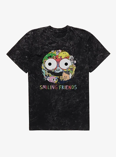 Smiling Friends Smiley Collage Mineral Wash T-Shirt