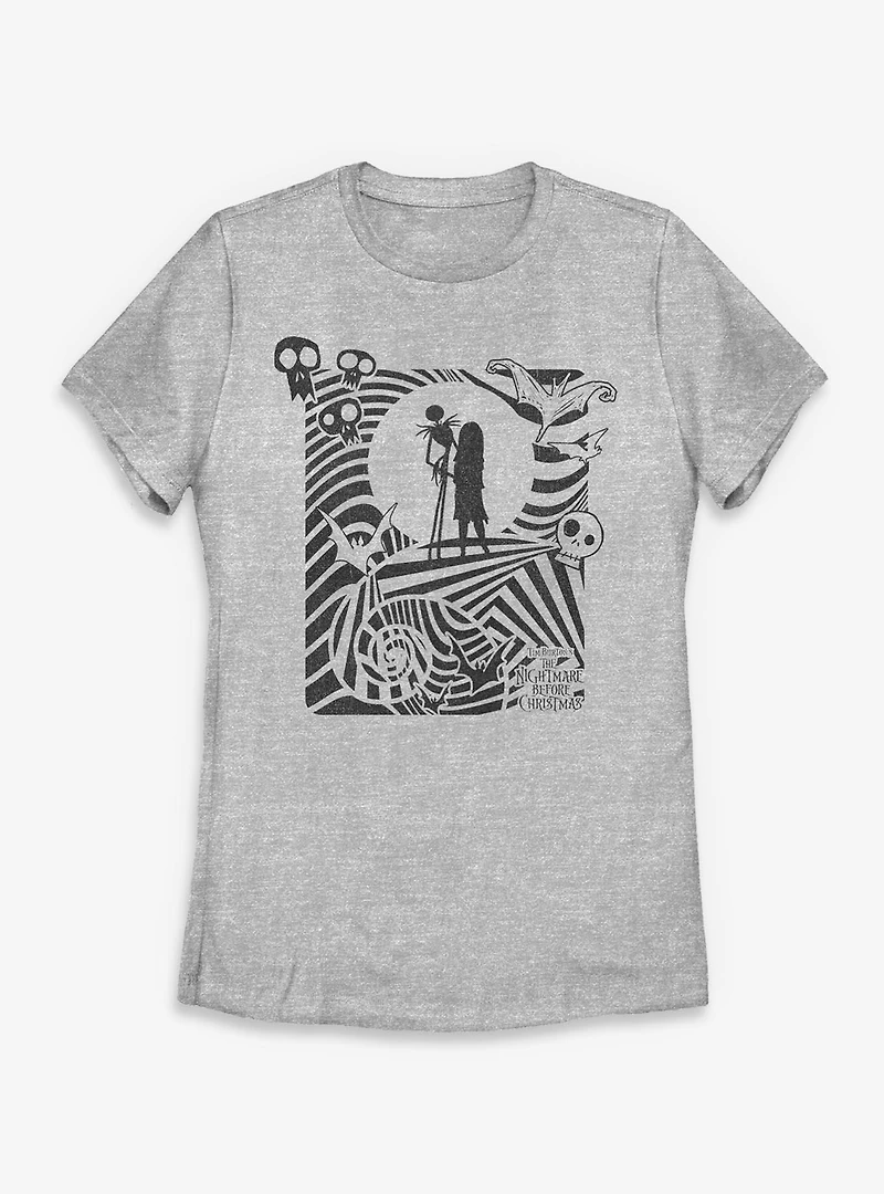 Disney The Nightmare Before Christmas Hypnotic Jack And Sally Womens T-Shirt