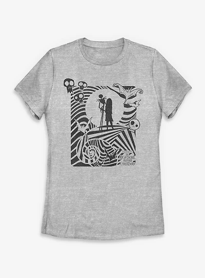 Disney The Nightmare Before Christmas Hypnotic Jack And Sally Womens T-Shirt