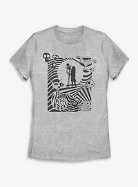 Disney The Nightmare Before Christmas Hypnotic Jack And Sally Womens T-Shirt