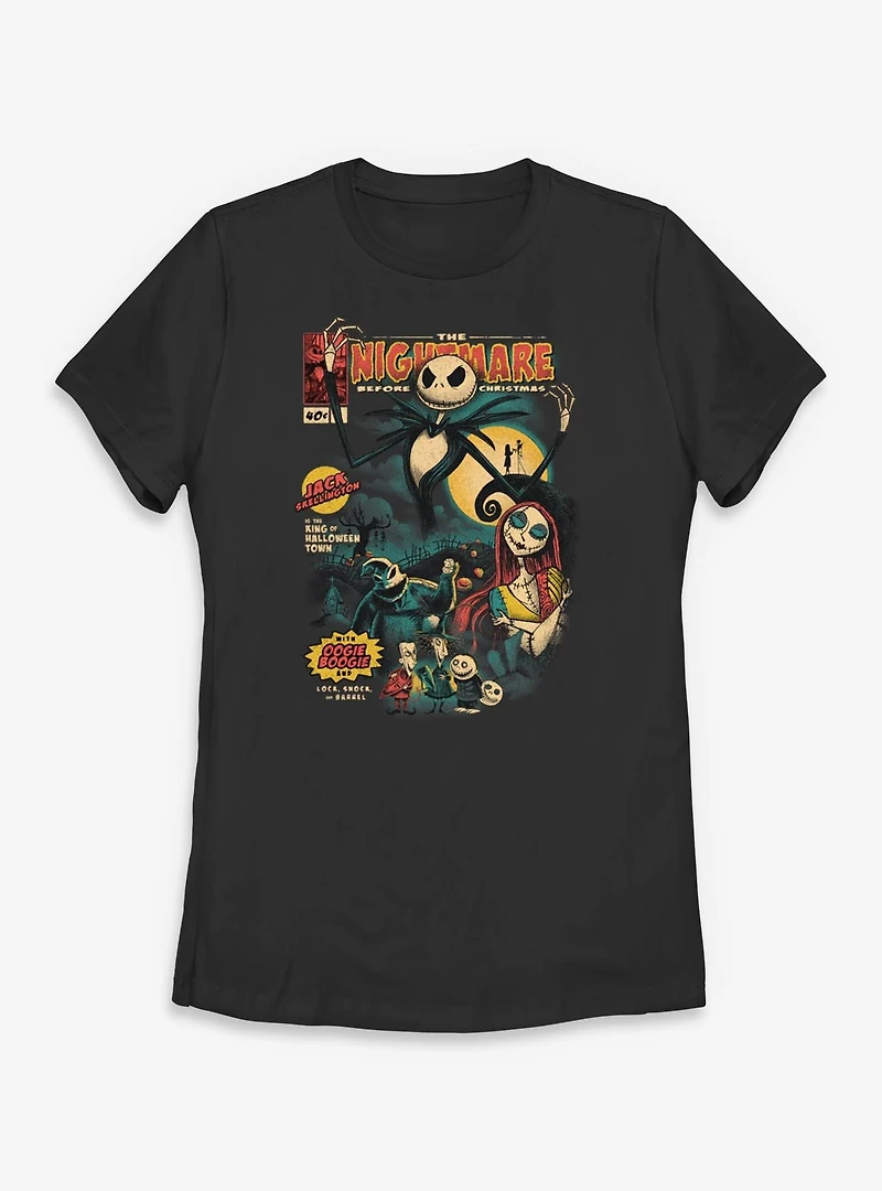 Disney The Nightmare Before Christmas Comic Cover Womens T-Shirt