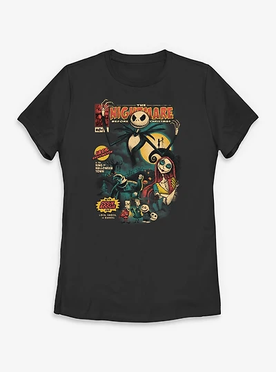 Disney The Nightmare Before Christmas Comic Cover Womens T-Shirt