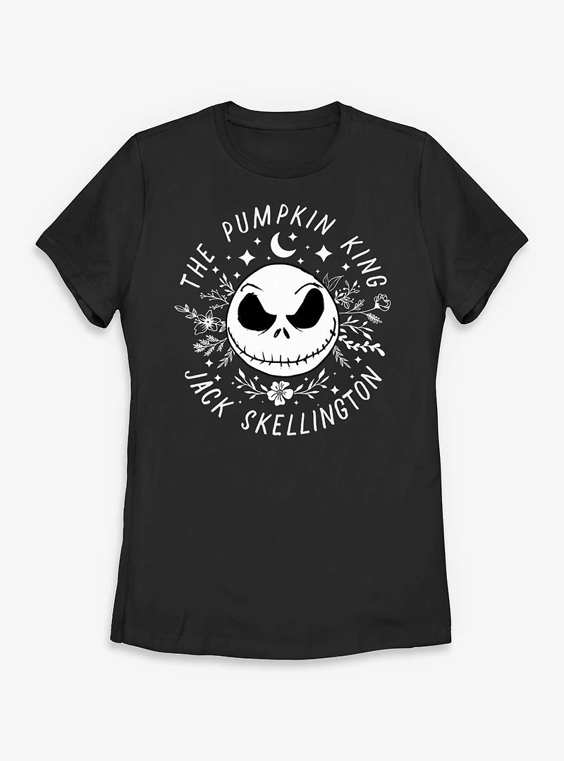 Disney The Nightmare Before Christmas Jack Floral Face Womens T-Shirt