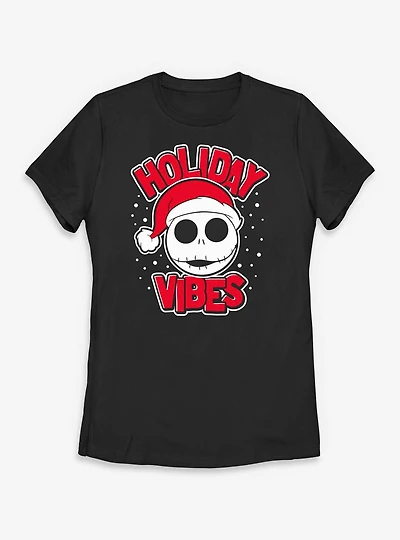 Disney The Nightmare Before Christmas Holiday Vibes Jack Womens T-Shirt