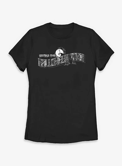 Disney The Nightmare Before Christmas Greetings Halloween Town Womens T-Shirt