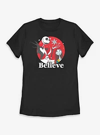 Disney The Nightmare Before Christmas Jack And Sally Believe Womens T-Shirt