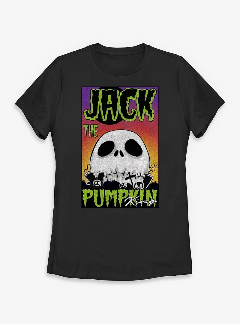 Disney The Nightmare Before Christmas Jack Big Skull Womens T-Shirt