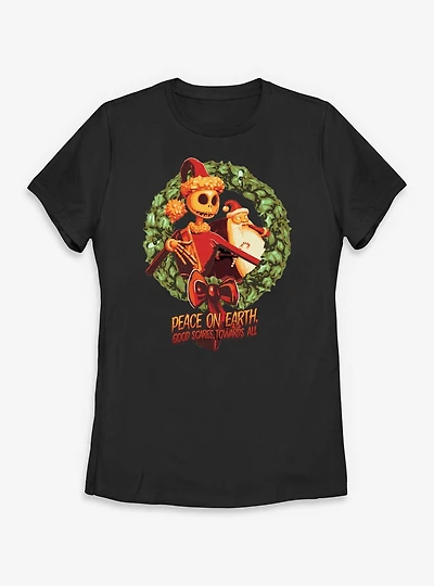 Disney The Nightmare Before Christmas NBC Jack Team Wreath Womens T-Shirt