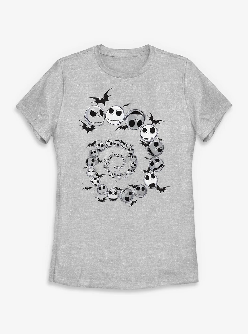 Disney The Nightmare Before Christmas Spiral Jack Head Womens T-Shirt