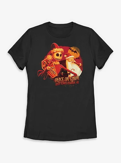 Disney The Nightmare Before Christmas Dis Peace On Earth Womens T-Shirt
