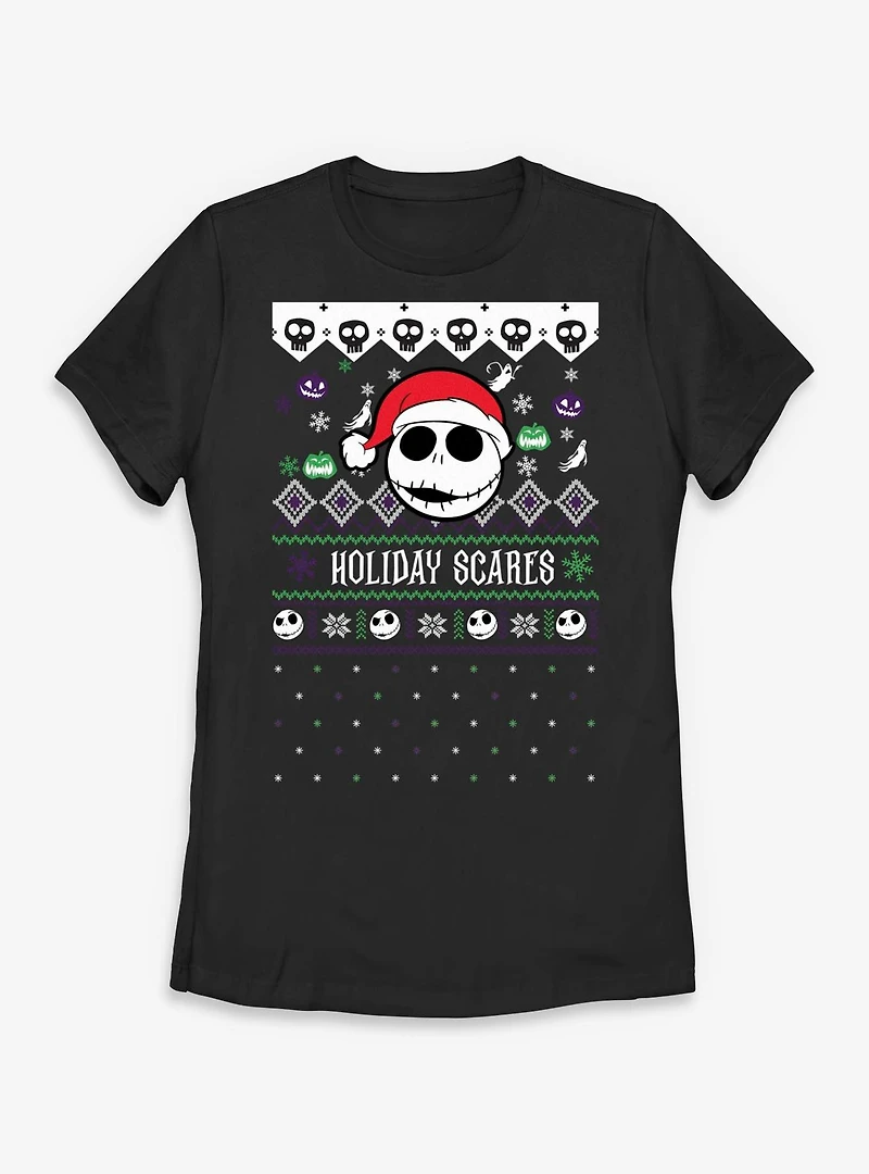 Disney The Nightmare Before Christmas Ugly Pattern NBC Jack Snowfall Womens T-Shirt