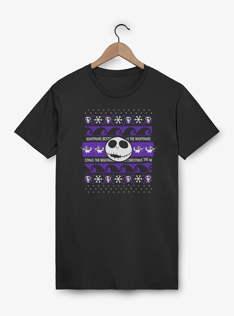 Disney The Nightmare Before Christmas Ugly Pattern Jack T-Shirt