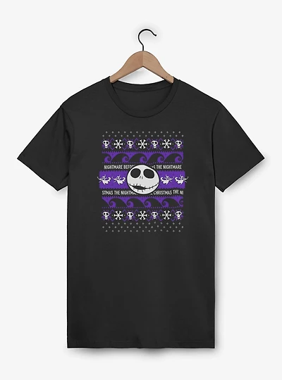 Disney The Nightmare Before Christmas Ugly Pattern Jack T-Shirt