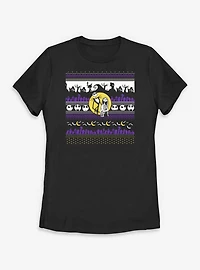 Disney The Nightmare Before Christmas Ugly Pattern Jack And Sally Womens T-Shirt