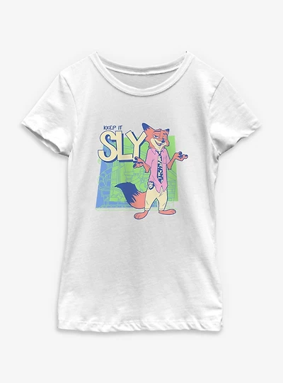 Disney Zootopia 2 Keep It Sly Nick Wilde Youth Girls T-Shirt