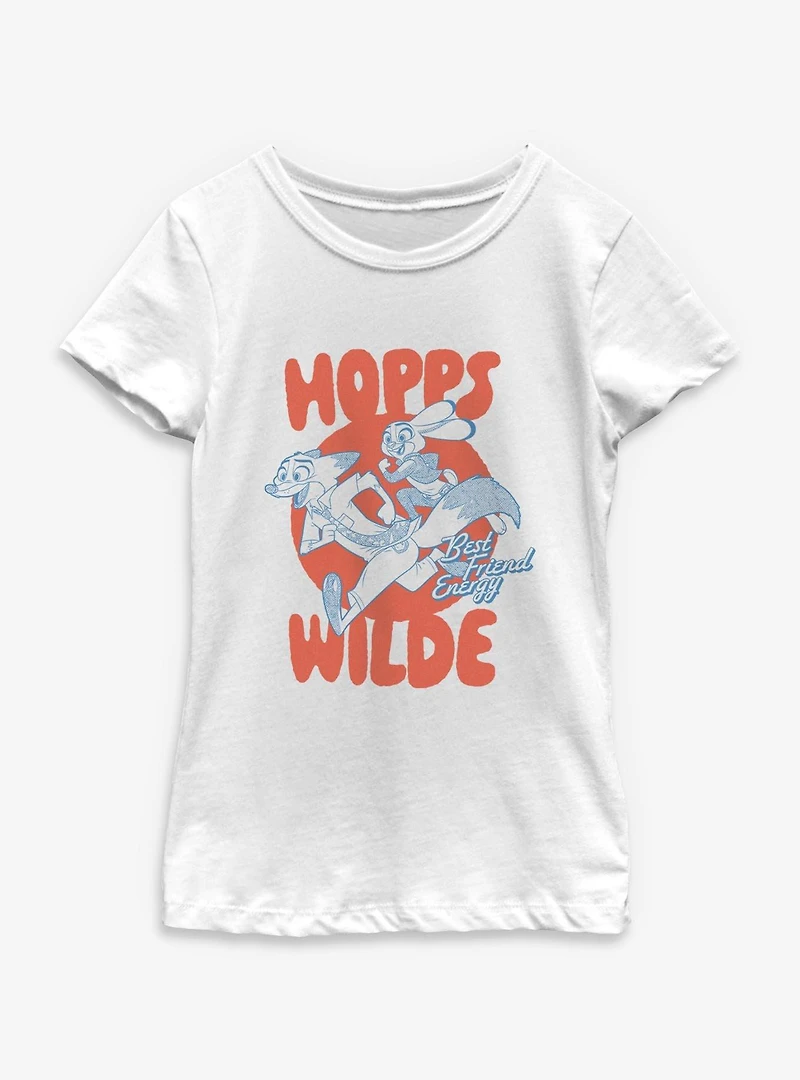 Disney Zootopia 2 Hopps And Wilde Best Friend Energy Youth Girls T-Shirt
