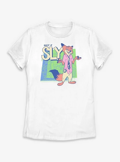 Disney Zootopia 2 Keep It Sly Nick Wilde Womens T-Shirt