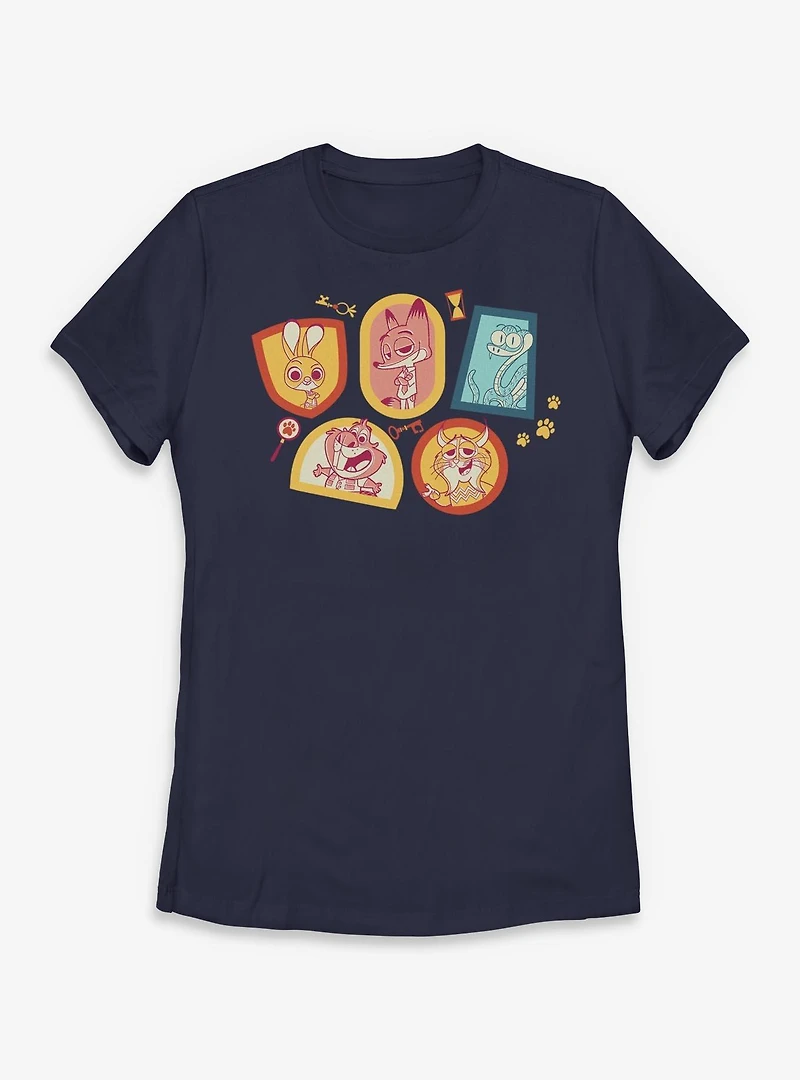 Disney Zootopia 2 Framed Portraits Group Womens T-Shirt