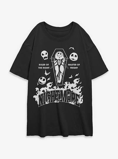 Disney The Nightmare Before Christmas Smashing Pumpkin Womens Oversized T-Shirt
