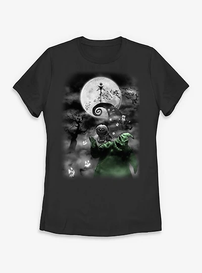 Disney The Nightmare Before Christmas Jack Hill Night Sky Womens T-Shirt