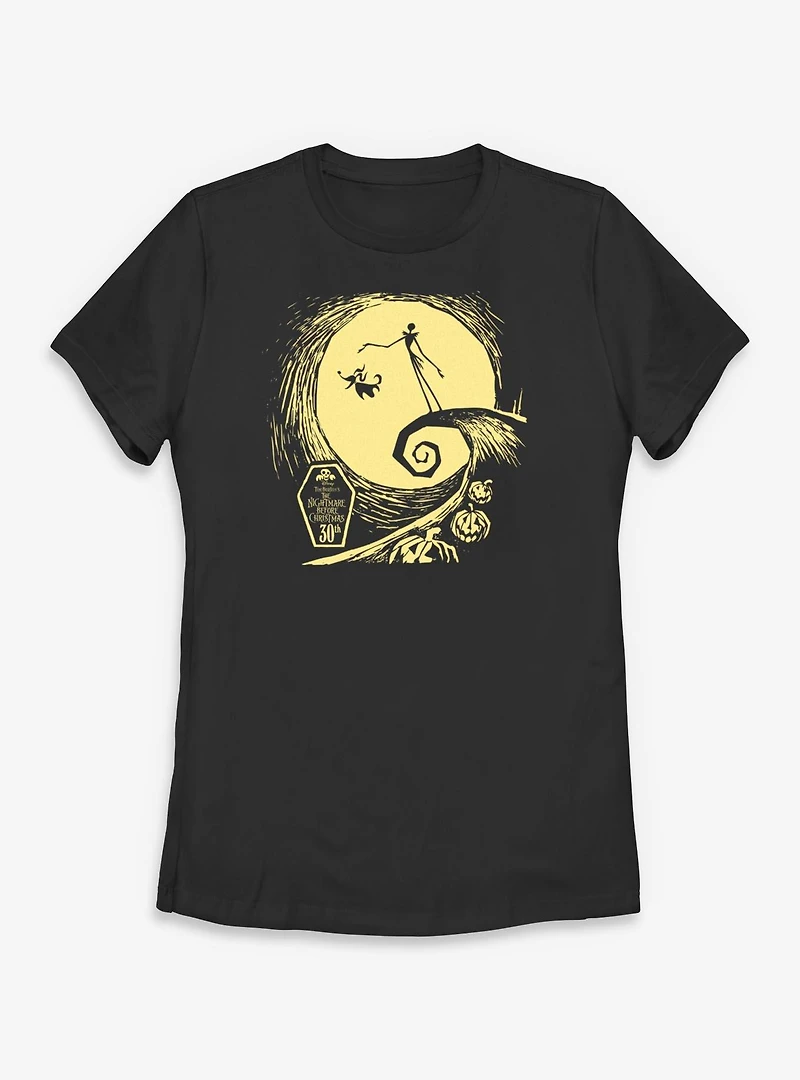 Disney The Nightmare Before Christmas Moon Friends Womens T-Shirt