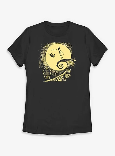 Disney The Nightmare Before Christmas Moon Friends Womens T-Shirt