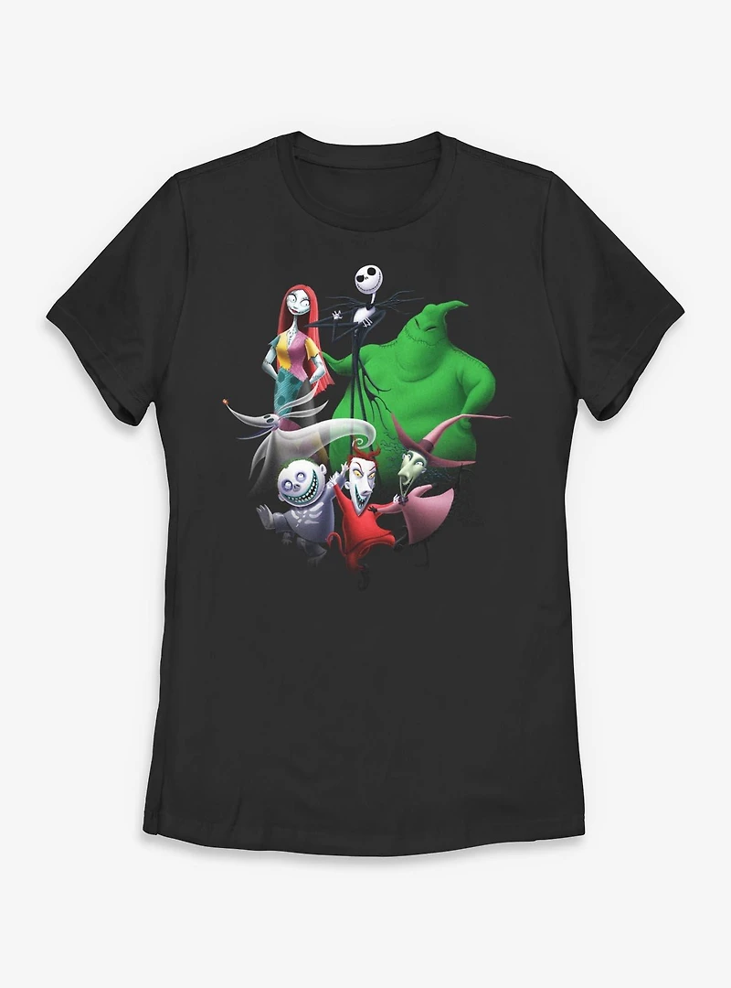 Disney The Nightmare Before Christmas Character Group Shot Womens T-Shirt